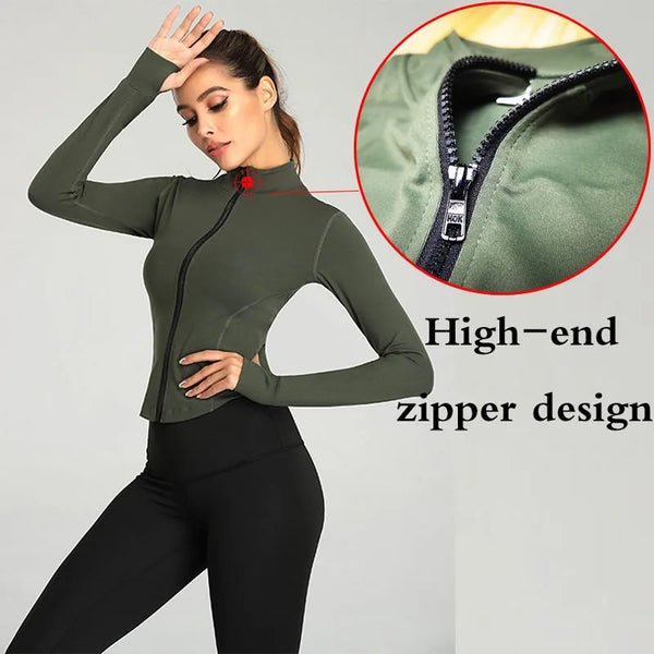 Women Full Zip-up Yoga Top